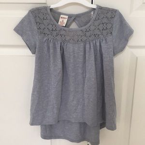 Gray Lace Floral Top